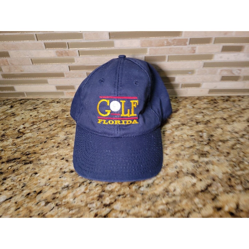 Golf Florida Hat Outdoor Sports Adjustable Mesh Baseball Cap Navy Blue